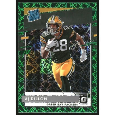 2020 Donruss Optic Green Velocity #174 A.J. Dillon RR