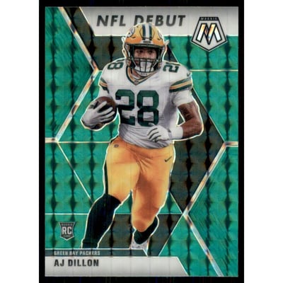 2020 Panini Mosaic Mosaic Green #279 A.J. Dillon DEB