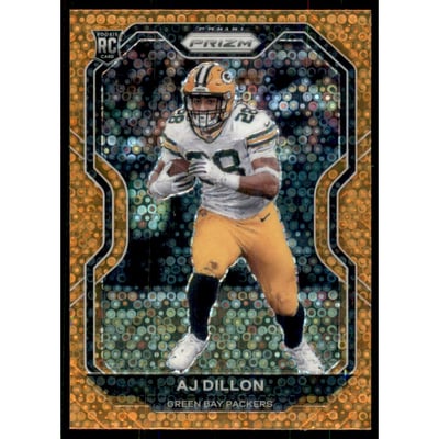 2020 Panini Prizm Prizms Orange Disco #364 A.J. Dillon