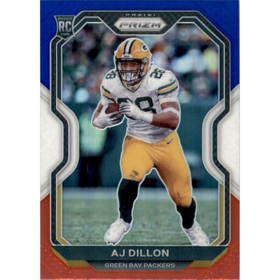 2020 Panini Prizm Prizms Red White and Blue #364 A.J. Dillon
