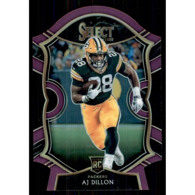 2020 Select Prizm Purple Die Cut #65 A.J. Dillon