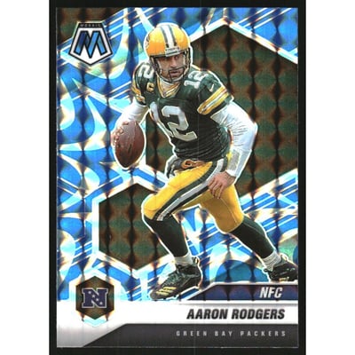 2021 Panini Mosaic Mosaic Reactive Blue #206 Aaron Rodgers NFC