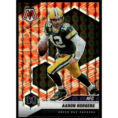 2021 Panini Mosaic Mosaic Reactive Orange #206 Aaron Rodgers NFC