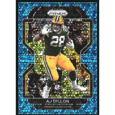 2021 Panini Prizm Prizms No Huddle Blue #140 A.J. Dillon