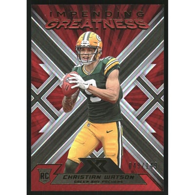 2022 Panini XR Impending Greatness Red #16 Christian Watson