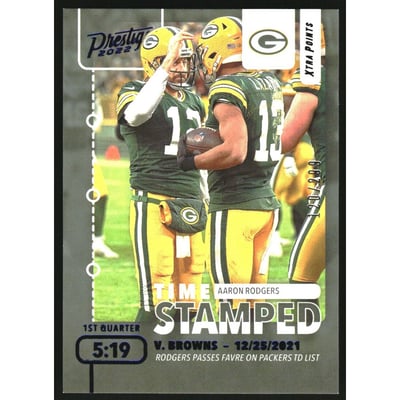 2022 Prestige Time Stamped Xtra Points Blue #2 Aaron Rodgers