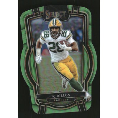 2022 Select Prizm Neon Green Die Cut #266 A.J. Dillon