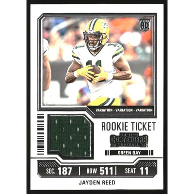 2023 Panini Contenders Rookie Ticket Swatches Variations #18 Jayden Reed