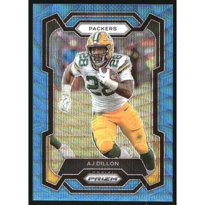 2023 Panini Prizm Prizms Blue Wave #106 A.J. Dillon