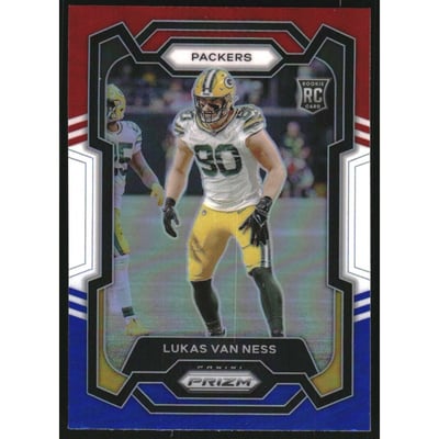 2023 Panini Prizm Prizms Red White and Blue #336 Lukas Van Ness