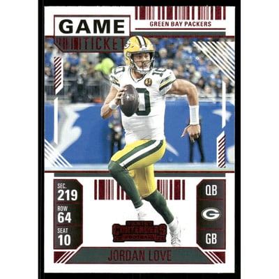 2024 Panini Contenders Game Ticket Red #37 Jordan Love