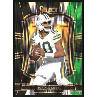 2025 Select Prizm Black and Green Shock #168 Jordan Love