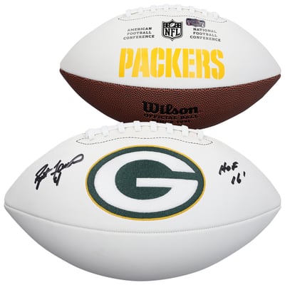 Brett Favre Green Bay Packers Autographed Fanatics Authentic Wilson White Panel Football with "HOF 16" Inscription