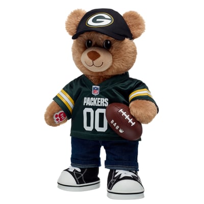  Green Bay Packers Build-A-Bear Happy Hugs Teddy Bear Gift Set