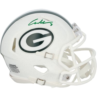 Christian Watson Green Bay Packers Autographed Fanatics Authentic Riddell 2024 Alternate Speed Mini Helmet 