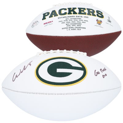 Christian Watson Green Bay Packers Autographed Fanatics Authentic White Panel Football with "Go Pack Go" Inscription