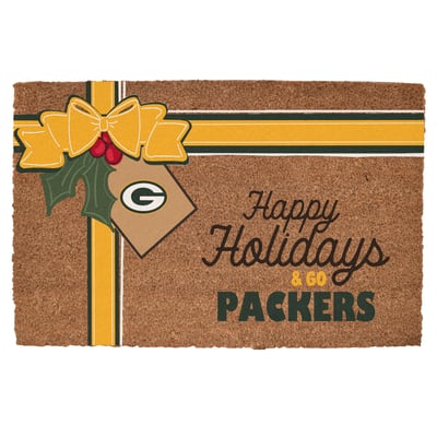 Green Bay Packers 20" x 30" Holiday Gift Wrap Coir Door Mat
