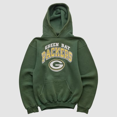 Green Bay Packers 90s Hooded Pullover Sweatshirt - Green - XXS by Fanatics Real Vintage