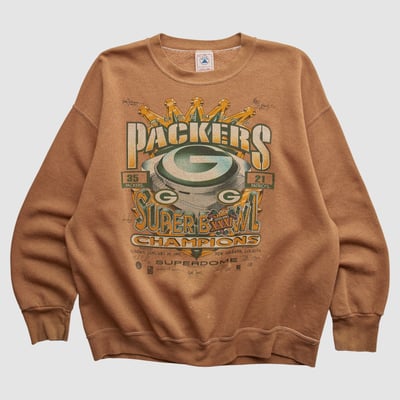 Green Bay Packers Delta 1997 Pullover Sweatshirt - Clay - L by Fanatics Real Vintage