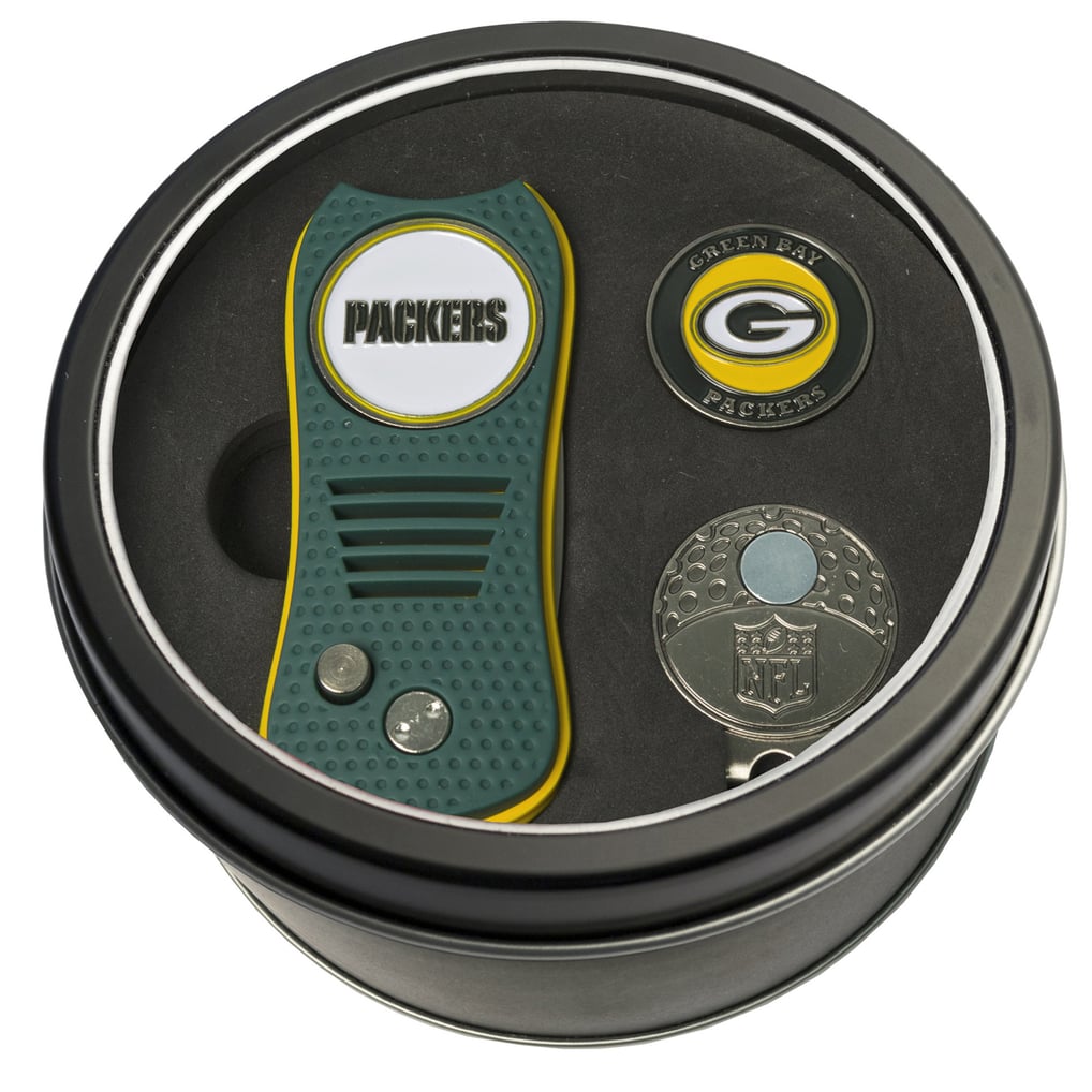 Green Bay Packers Divot Tool, Ball Marker & Cap Clip Personalized Tin Gift Set