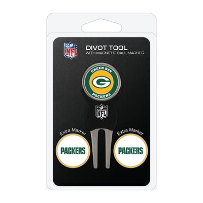 Green Bay Packers Golf Divot Tool Pack with 3 Magnetic Markers