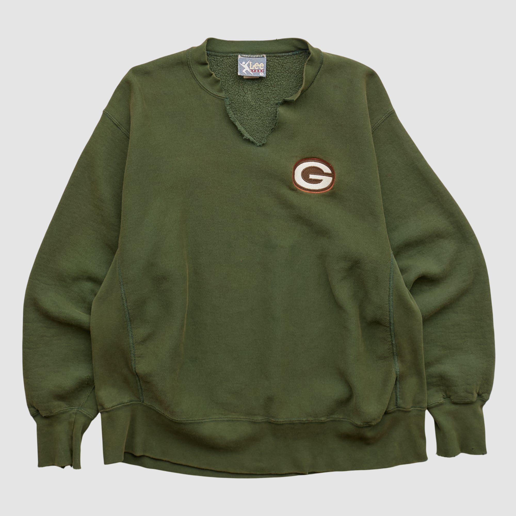 Green Bay Packers Lee Apparel 90s Pullover Sweatshirt - Green - L 