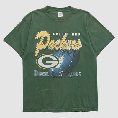Green Bay Packers Logo 7 90s T-shirt - Green - L by Fanatics Real Vintage