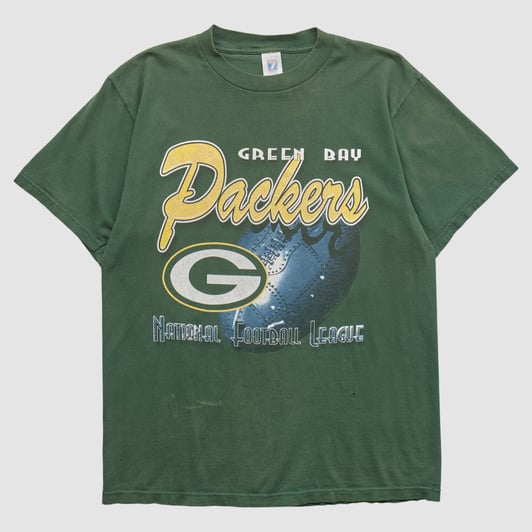 Green Bay Packers Logo 7 90s T-shirt - Green - L by Fanatics Real Vintage