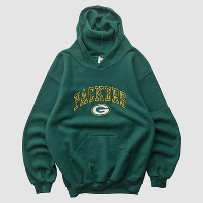 Green Bay Packers Logo Athletic 90s Hooded Pullover Sweatshirt - Green - S by Fanatics Real Vintage