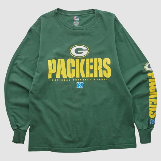 Green Bay Packers Majestic 2010s Long Sleeve T-shirt - Green - S by Fanatics Real Vintage