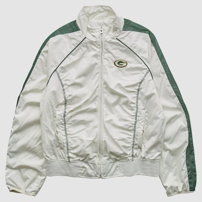 Green Bay Packers NFL 2000s Full Zip Jacket - White - S by Fanatics Real Vintage