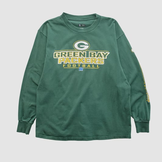 Green Bay Packers NFL 2000s Long Sleeve T-shirt - Green - M by Fanatics Real Vintage