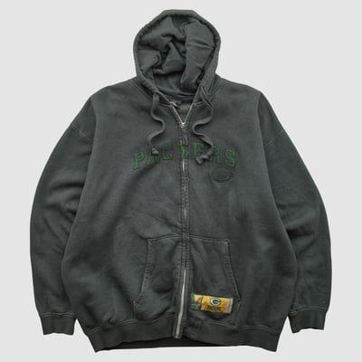 Green Bay Packers NFL 2010s Hooded Full Zip Sweatshirt - Black - XL by Fanatics Real Vintage