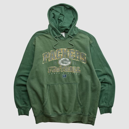Green Bay Packers NFL 2010s Hooded Pullover Sweatshirt - Green - L by Fanatics Real Vintage