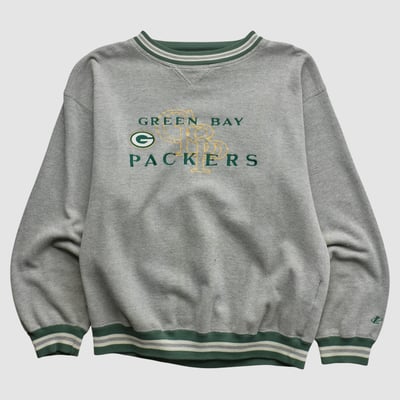 Green Bay Packers NFL 90s Pullover Sweatshirt - Heather Gray - S by Fanatics Real Vintage