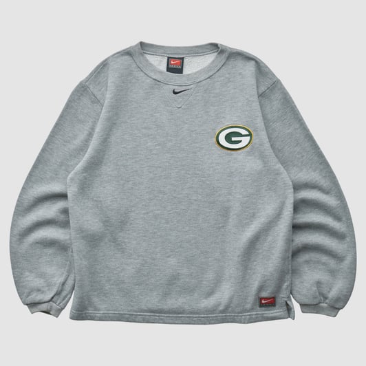Green Bay Packers Nike 2000s Pullover Sweatshirt - Heather Gray - Yth L by Fanatics Real Vintage