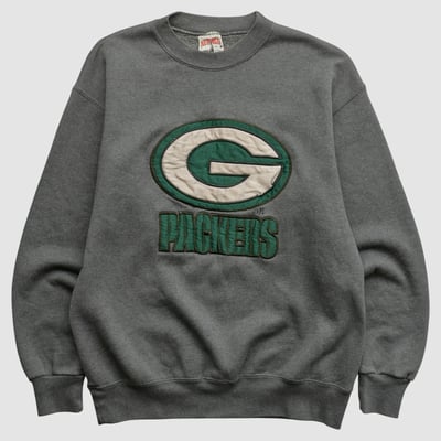 Green Bay Packers Nutmeg Mills 90s Pullover Sweatshirt - Charcoal - M by Fanatics Real Vintage
