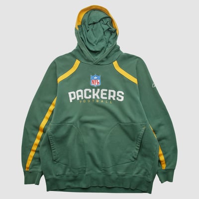 Green Bay Packers Reebok 2000s Hooded Pullover Sweatshirt - Green - L by Fanatics Real Vintage