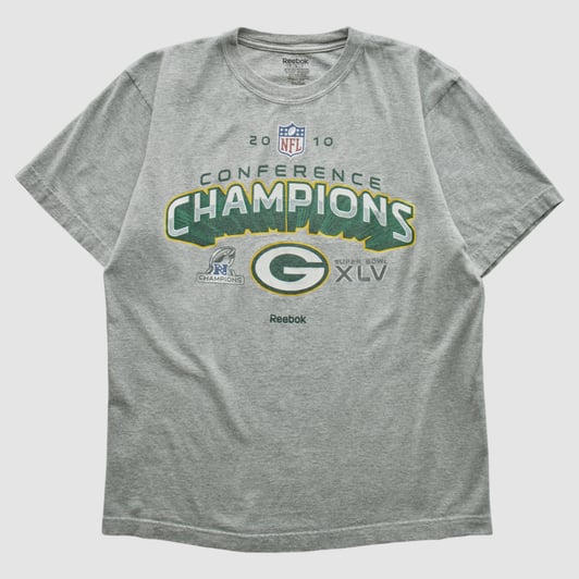 Green Bay Packers Reebok 2010 T-shirt - Heather Gray - S by Fanatics Real Vintage