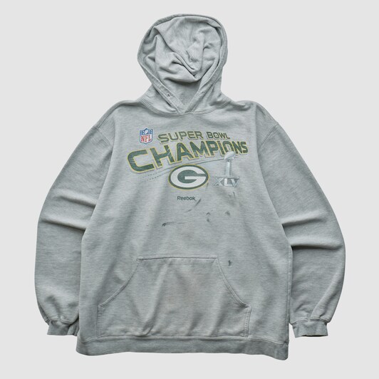 Green Bay Packers Reebok 2011 Hooded Pullover Sweatshirt - Heather Gray - L by Fanatics Real Vintage