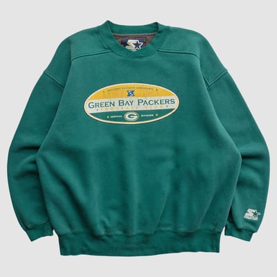 Green Bay Packers Starter 90s Pullover Sweatshirt - Green - L by Fanatics Real Vintage