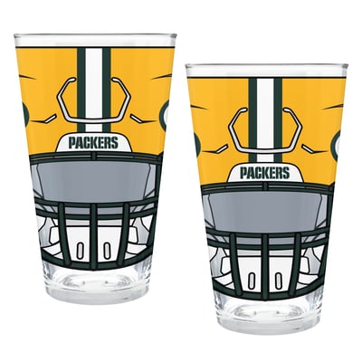 Green Bay Packers Two-Piece 16oz. Helmet Pint Glass Set