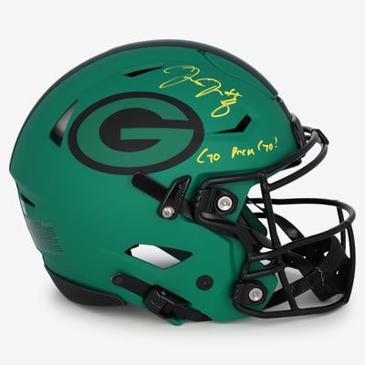 Josh Jacobs Green Bay Packers Autographed Fanatics Authentic Riddell Rave SpeedFlex Authentic Helmet with "Go Pack Go!" Inscription