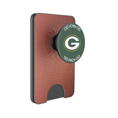 Green Bay Packers Keyscaper Football PopSockets Magnetic Wallet