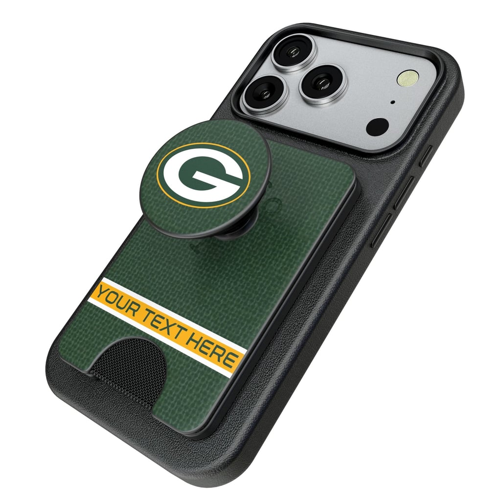 Green Bay Packers Keyscaper Personalized Endzone Solid PopSockets Magnetic Wallet