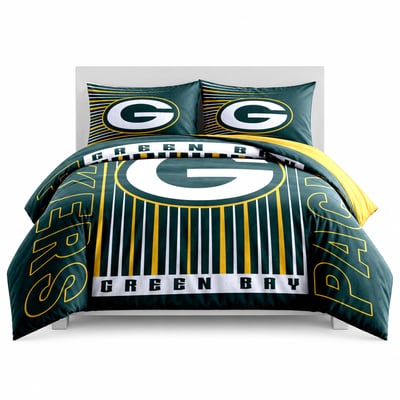 Green Bay Packers Logo Brands Momentum 5-Piece Full/Queen Bedding Set
