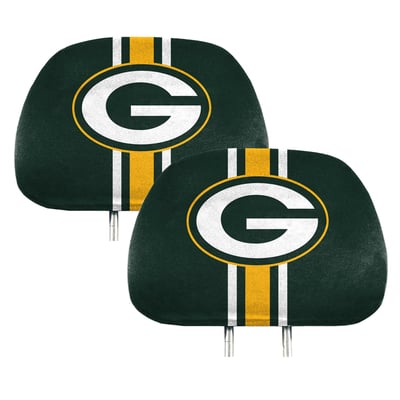 Green Bay Packers Logo Brands Printed Two-Pack Headrest Covers