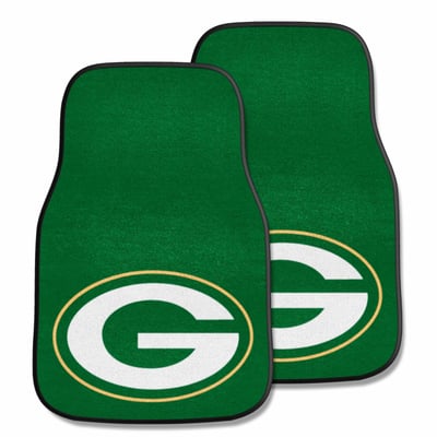Green Bay Packers Logo Brands Two-Piece Carpet Car Mat Set