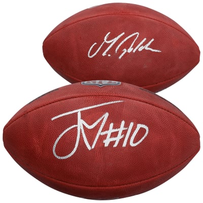 Matthew Golden & Jordan Love Green Bay Packers Autographed Fanatics Authentic Duke Full Color Football