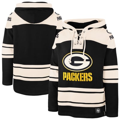 Green Bay Packers '47 Superior Lacer Hoodie - Black